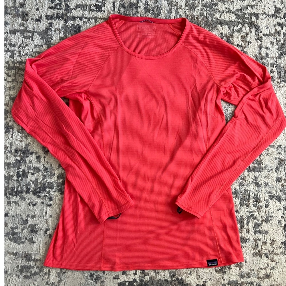 Patagonia Capilene Thermal Weight Crewneck Base Layer Coral Pink Womens Small